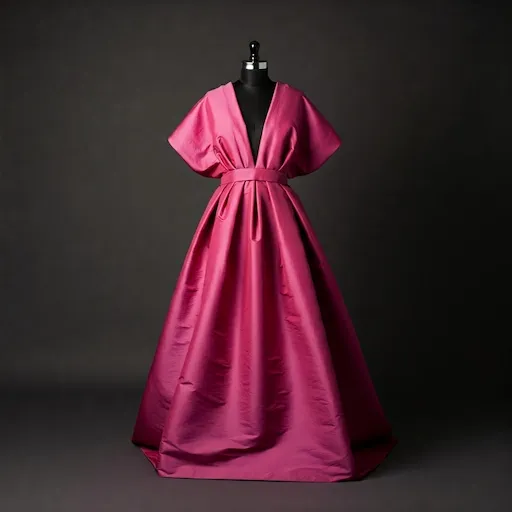 vestido Tafeta rosa